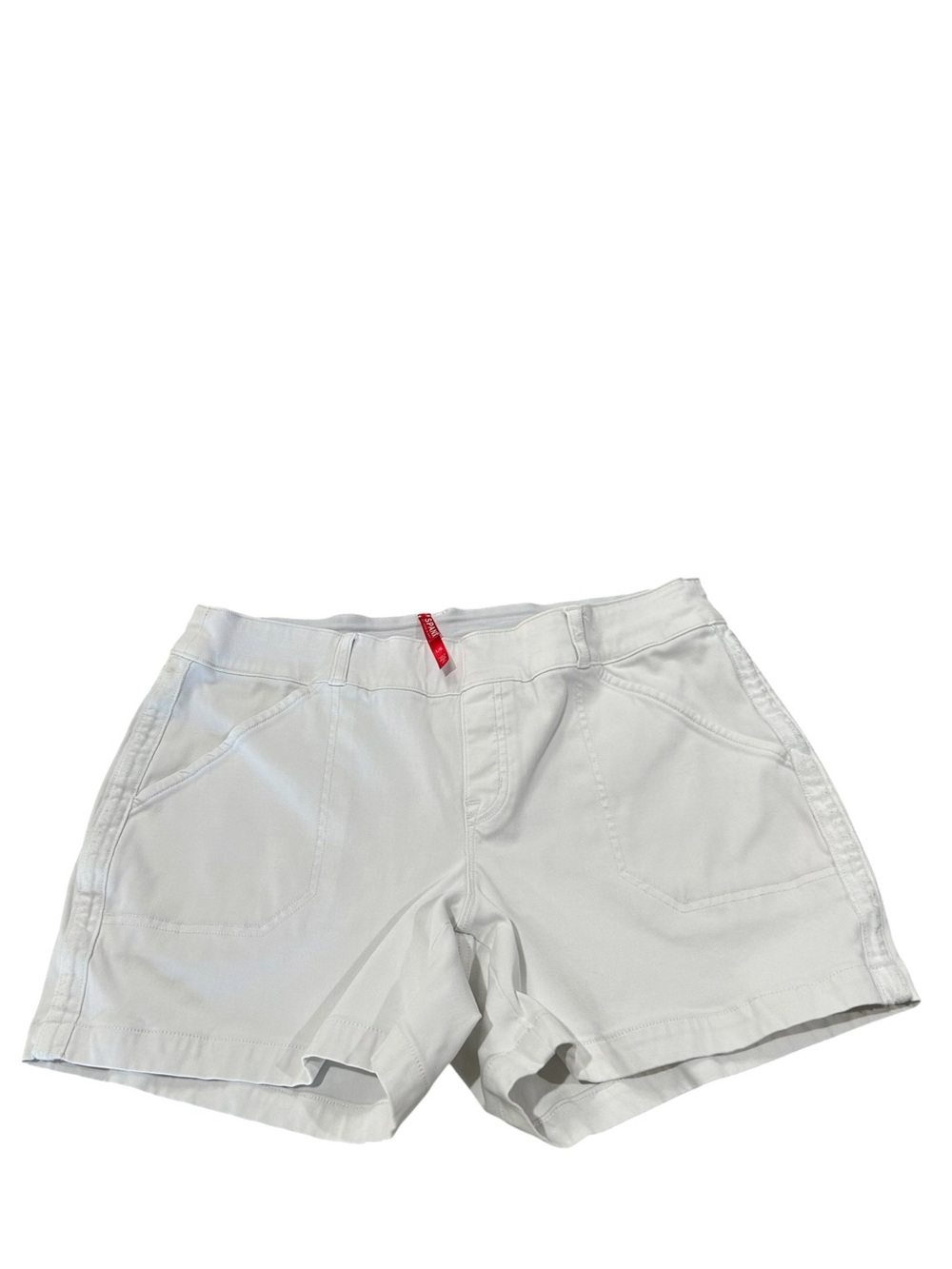 Spanx Stretch Twill Pull On Shorts Tummy Shaping In White Sz Large Style 20318R
